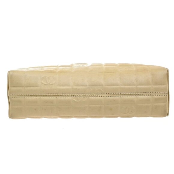 CHANEL CC Logo Chocolate Bar 2Way Hand Bag Leather Beige GHW Italy 11KB487 - Picture 5 of 14
